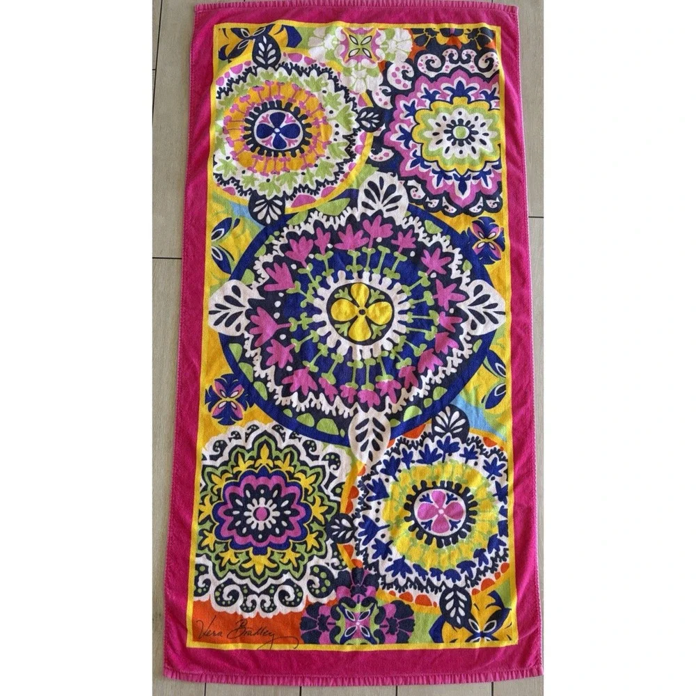 Vera Bradley Rio Beach Towel Pink Floral 32